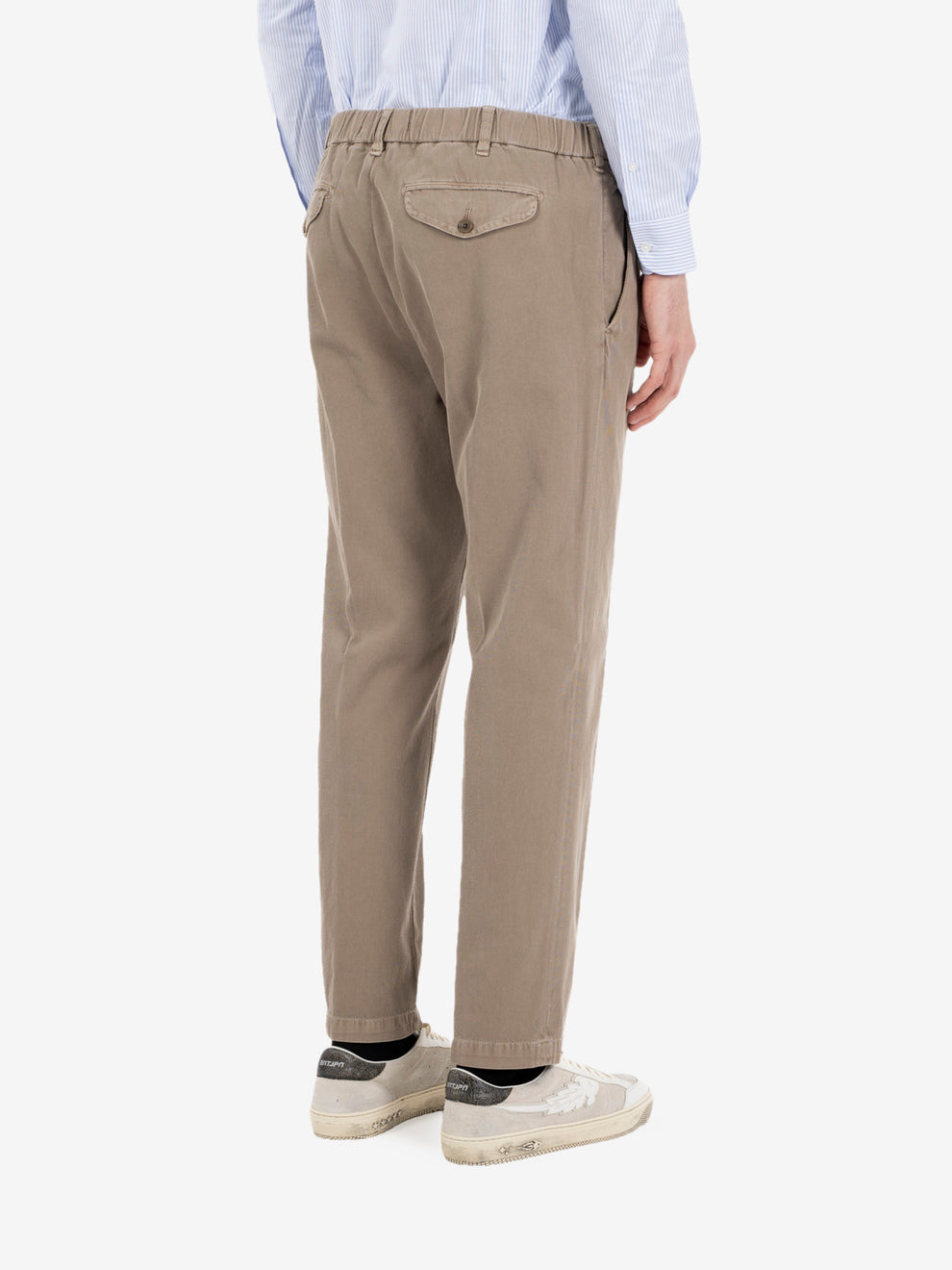 Pantaloni con pinces tortora