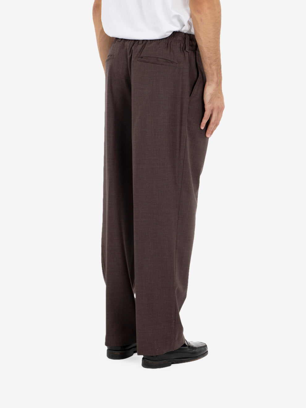 LONG TROUSERS DOUBLE PLEATS DARK BROWN 26WM24L106_81