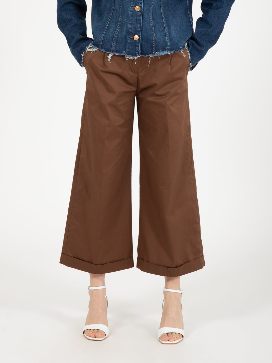 Pantaloni coulotte con risvolto Myths