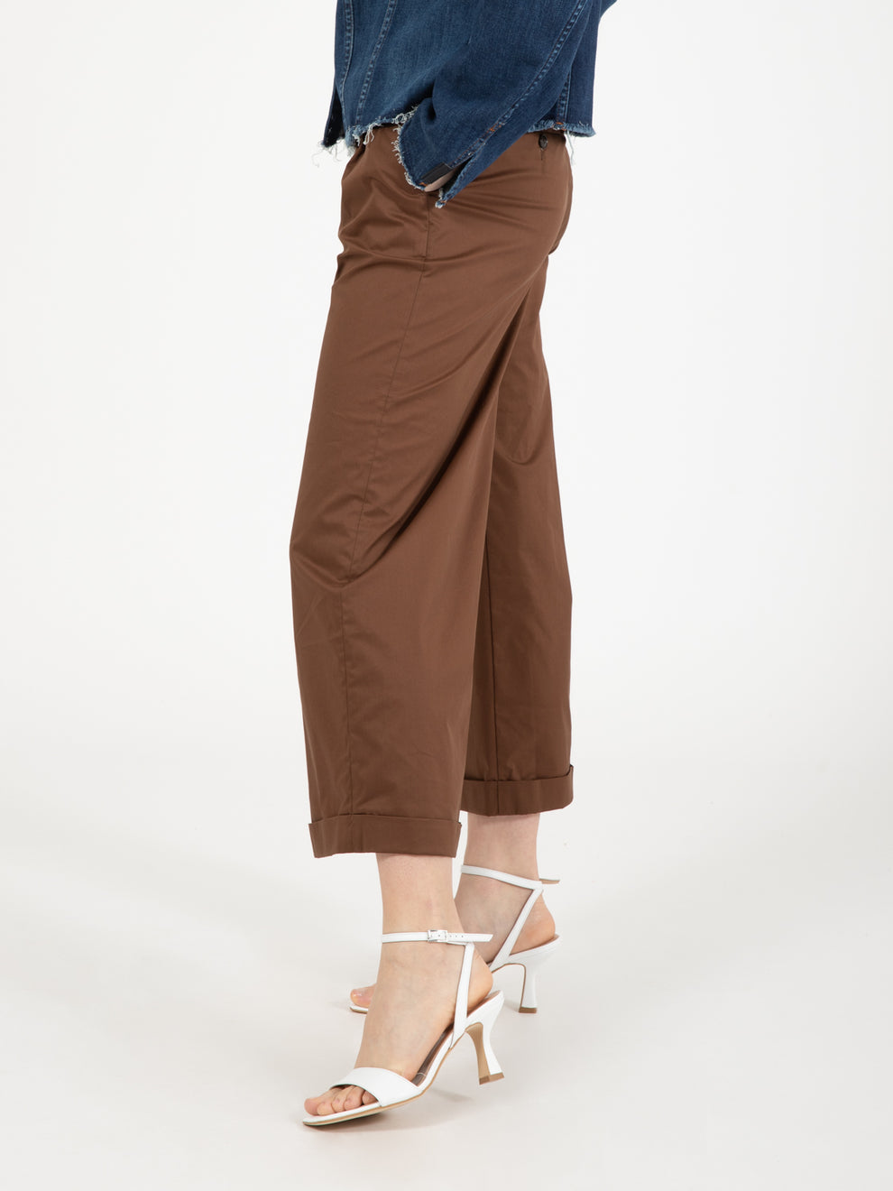 Pantaloni coulotte con risvolto Myths
