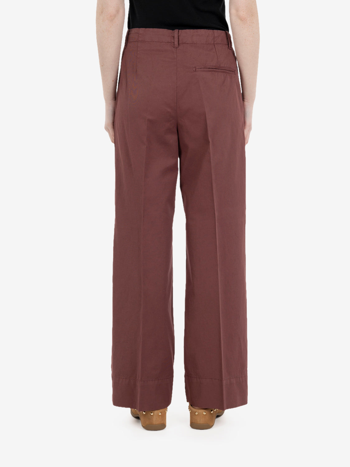 Pantaloni crop bordeaux