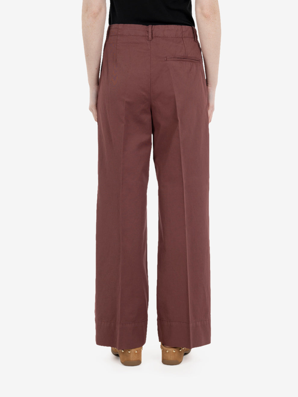 Pantaloni crop bordeaux