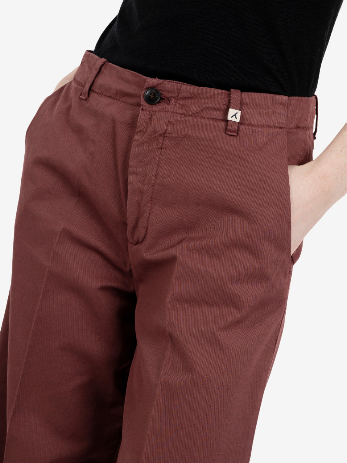 Pantaloni crop bordeaux