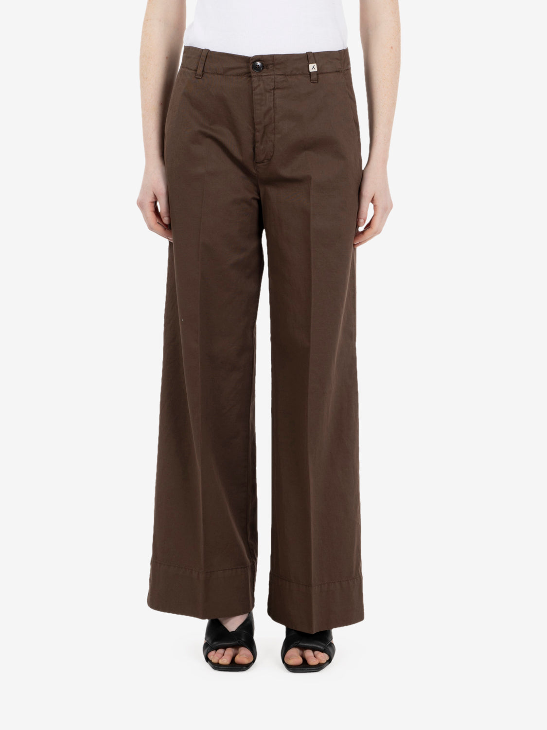 Dark brown crop trousers