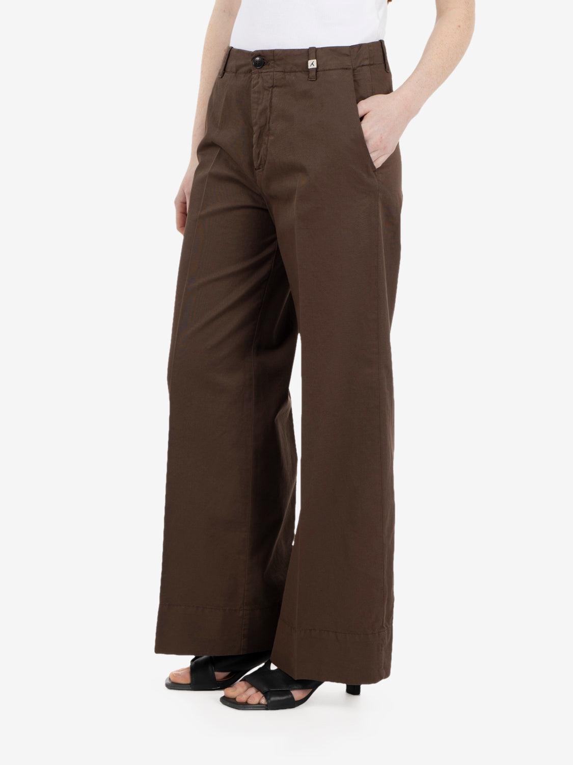 Dark brown crop trousers