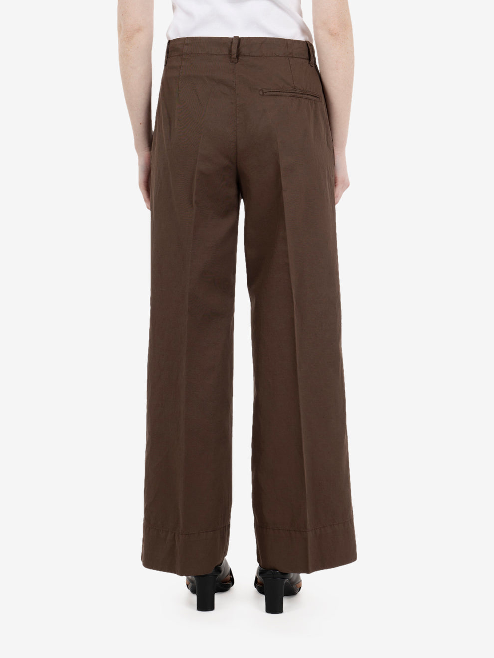 Dark brown crop trousers