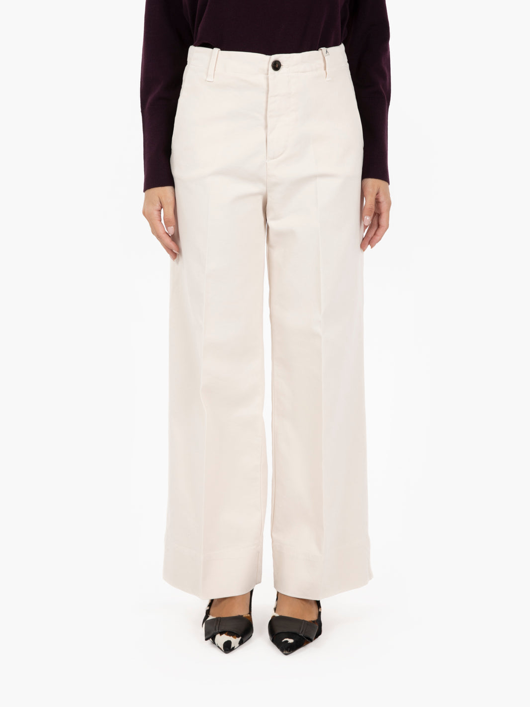 Pantaloni culotte off white