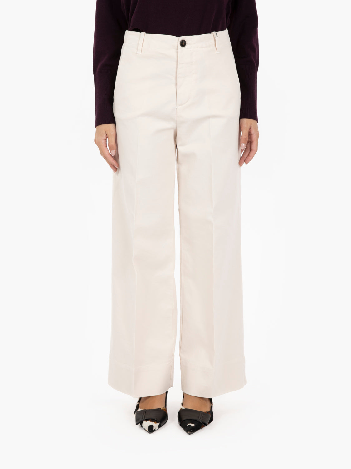 Pantaloni culotte off white