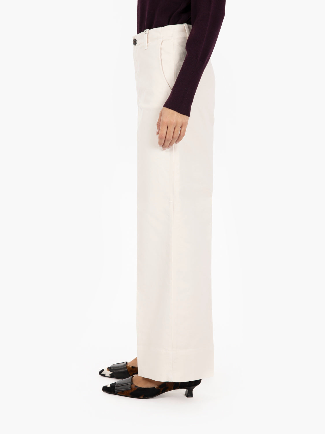 Pantaloni culotte off white