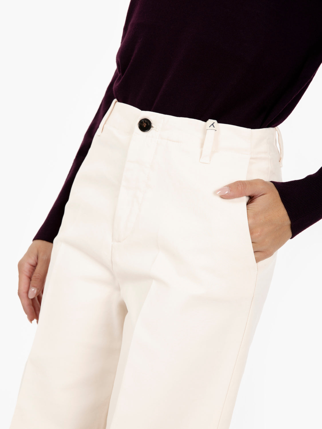 Pantaloni culotte off white