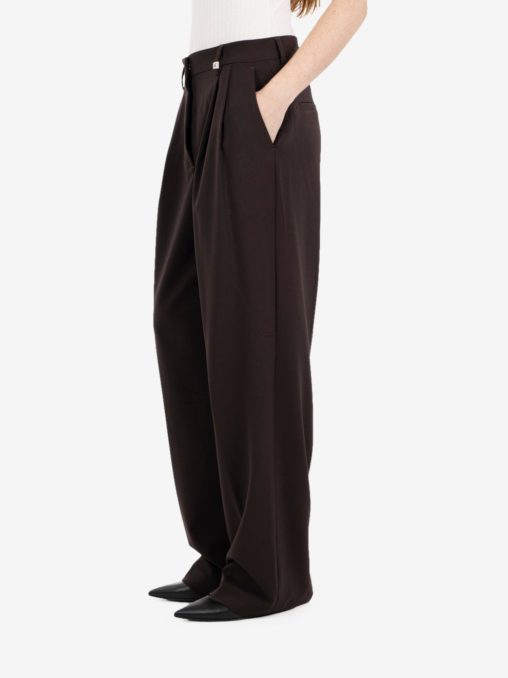 Pantaloni doppia pinces moro