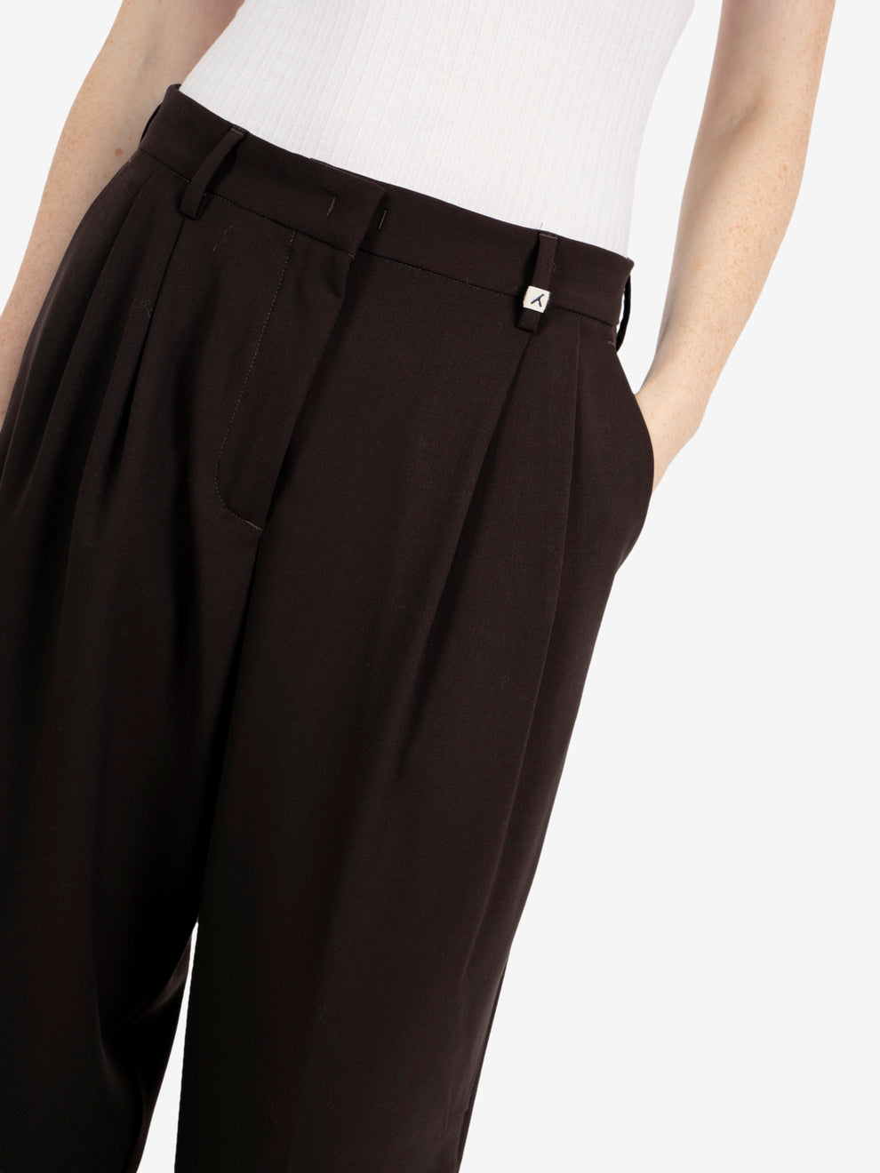 Pantaloni doppia pinces moro