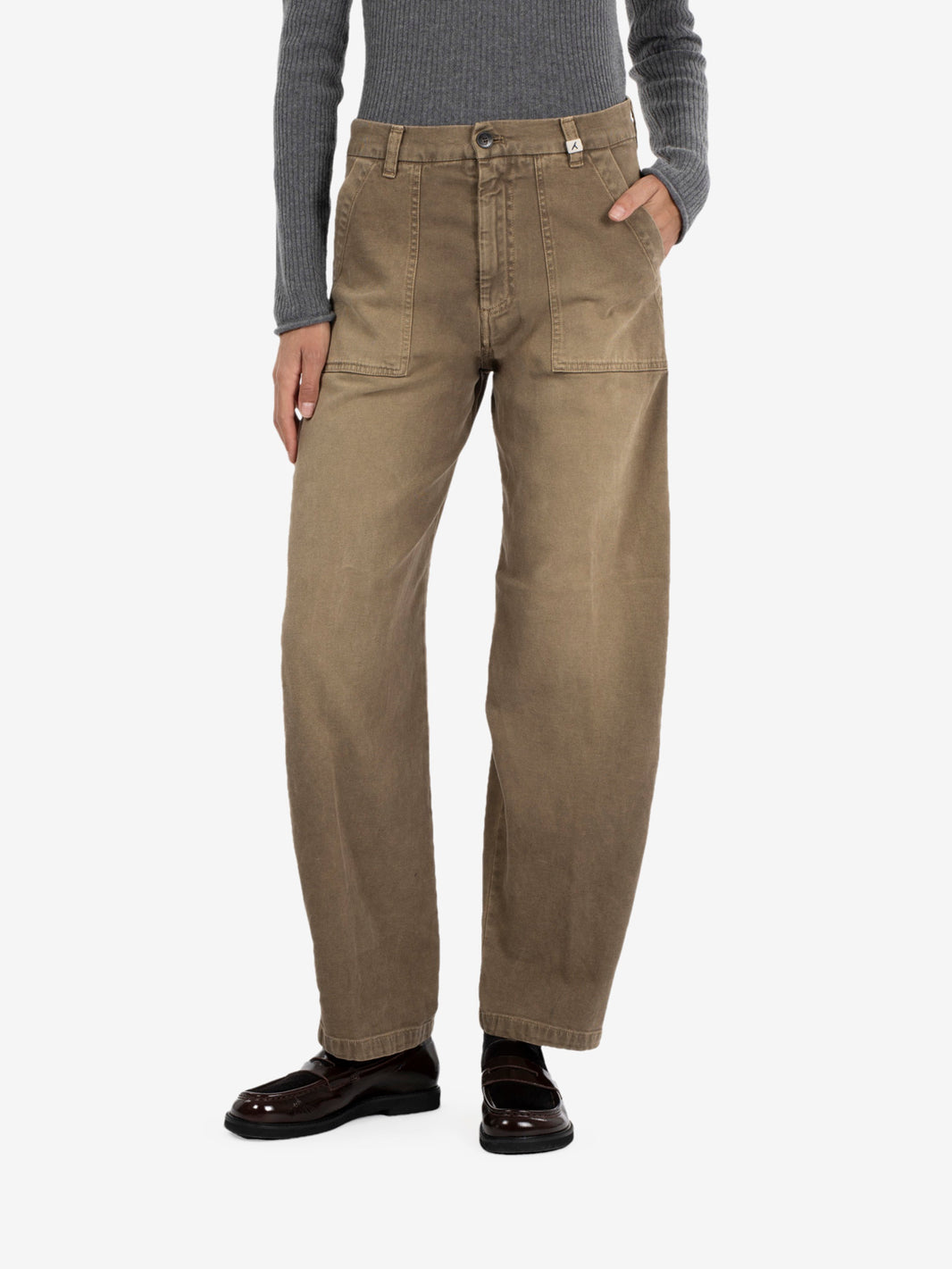 Pantaloni fatigue cotone fango