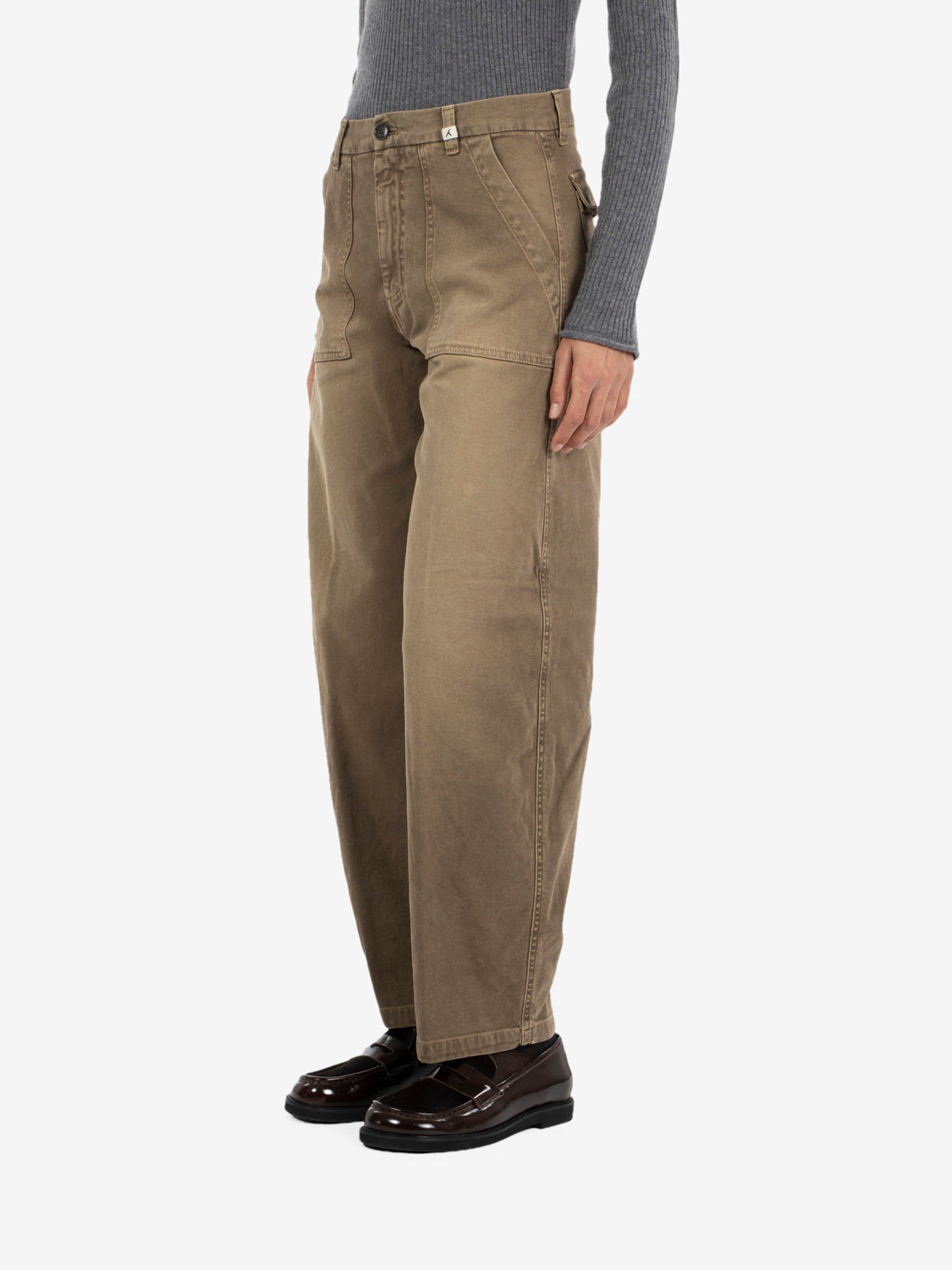 Pantaloni fatigue cotone fango