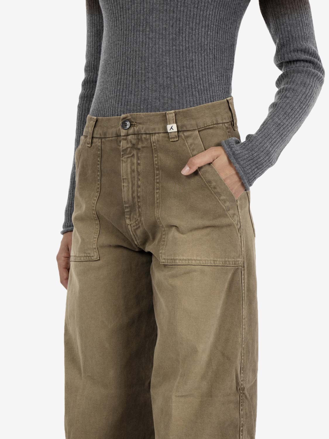 Pantaloni fatigue cotone fango