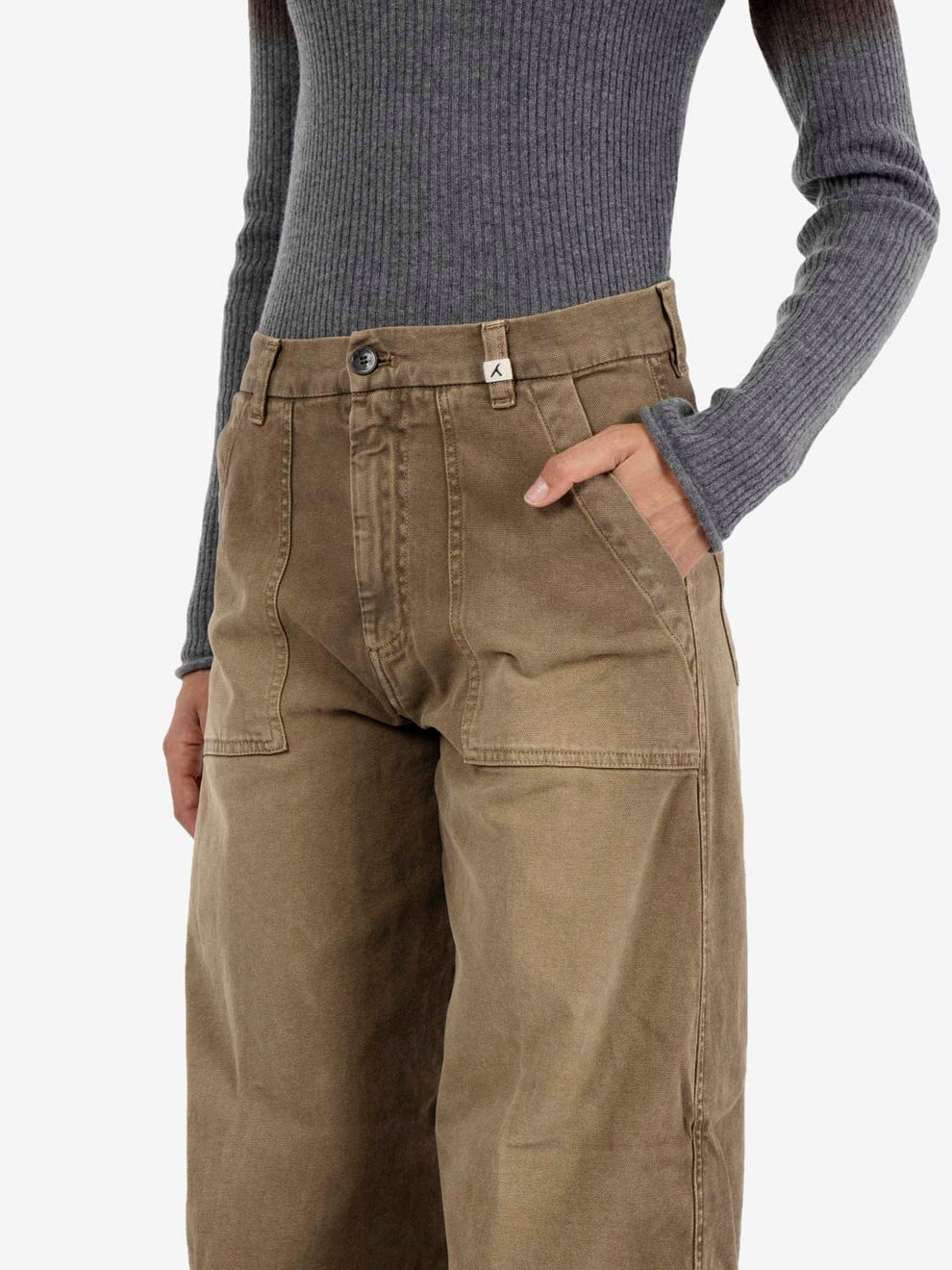 Pantaloni fatigue cotone fango