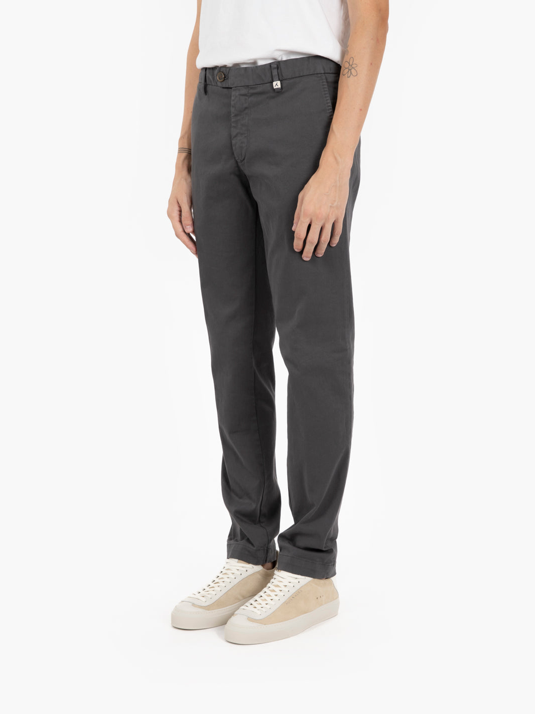 Pantaloni gabardina slim antracite