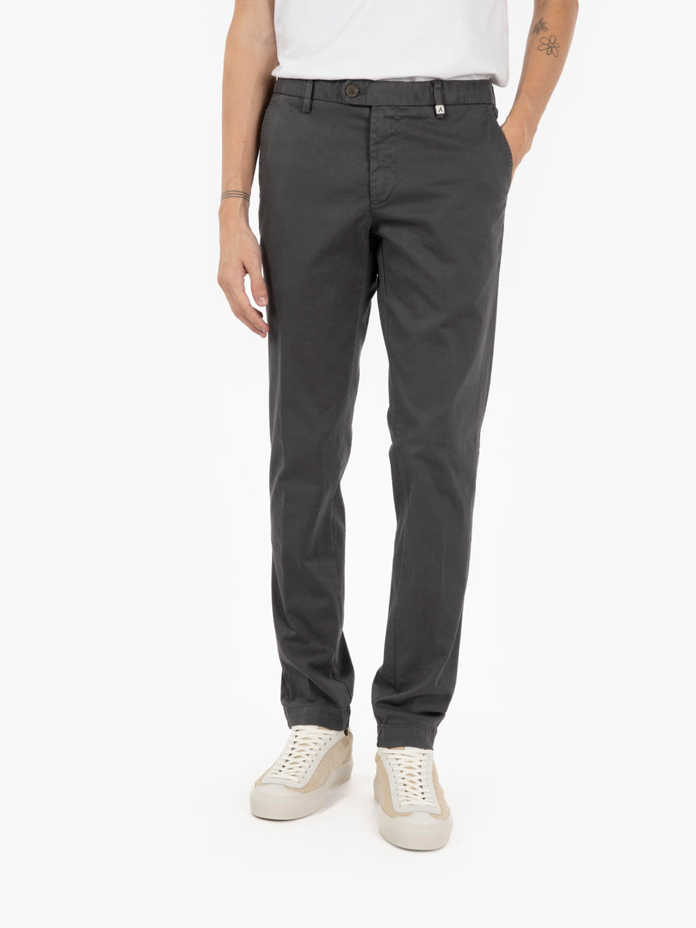 Pantaloni gabardina slim antracite