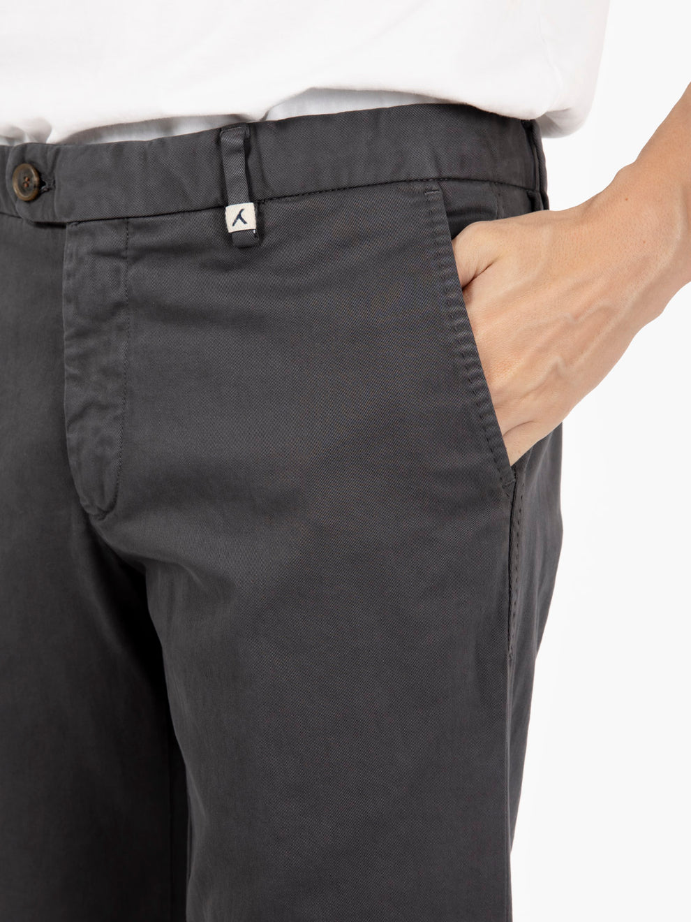Pantaloni gabardina slim antracite