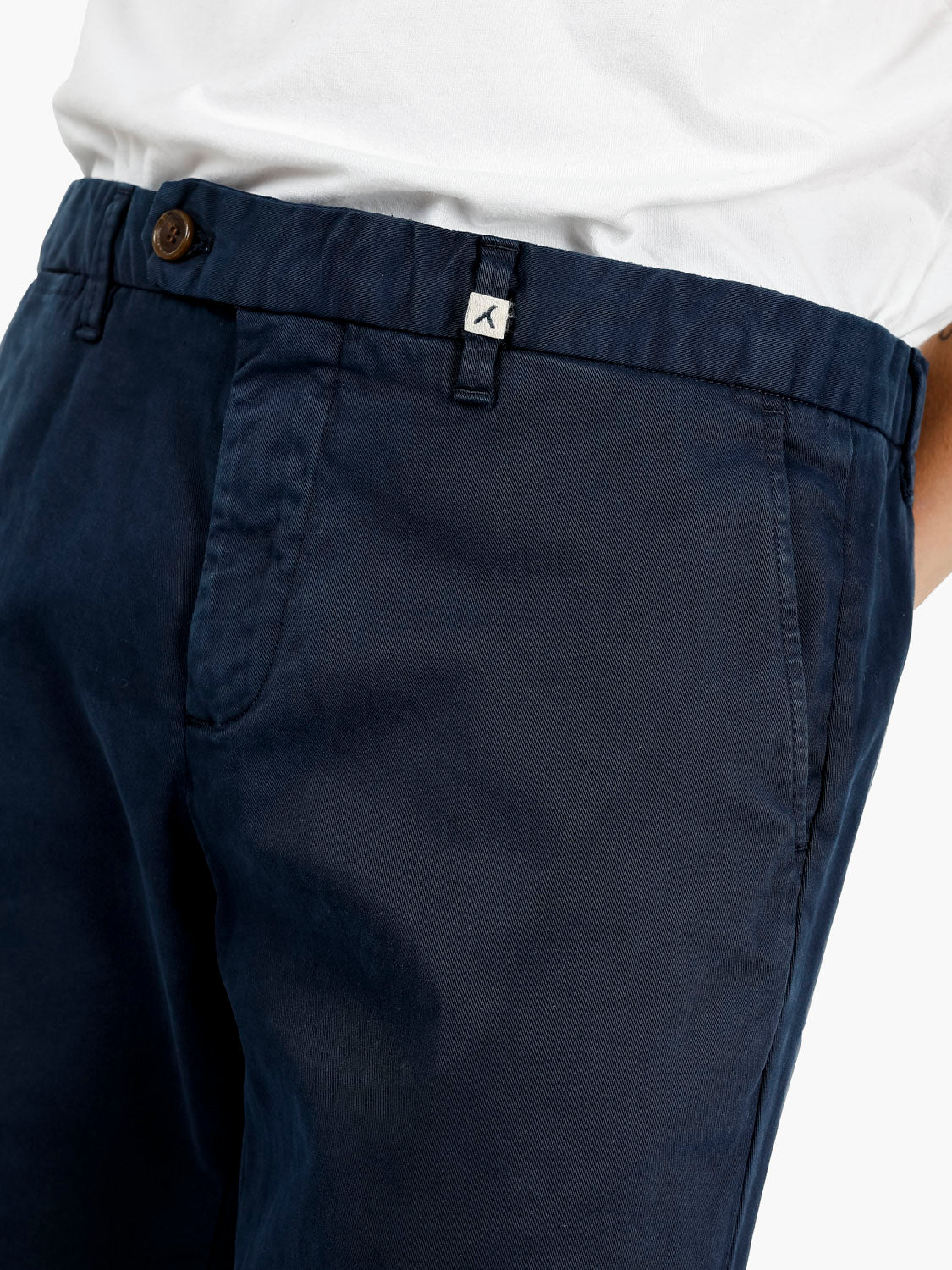 Navy blue stretch gabardine trousers