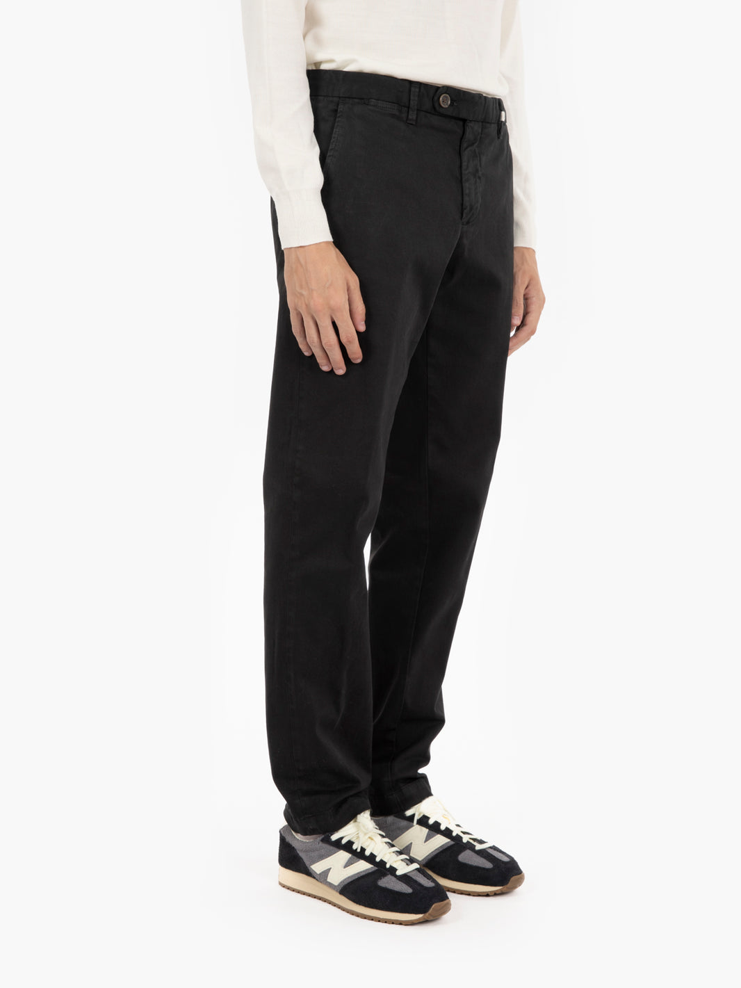Pantaloni gabardina stretch nero