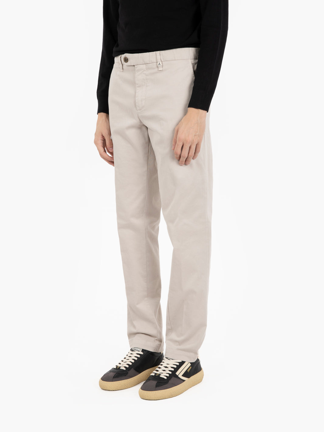 Pantaloni gabardina stretch sabbia