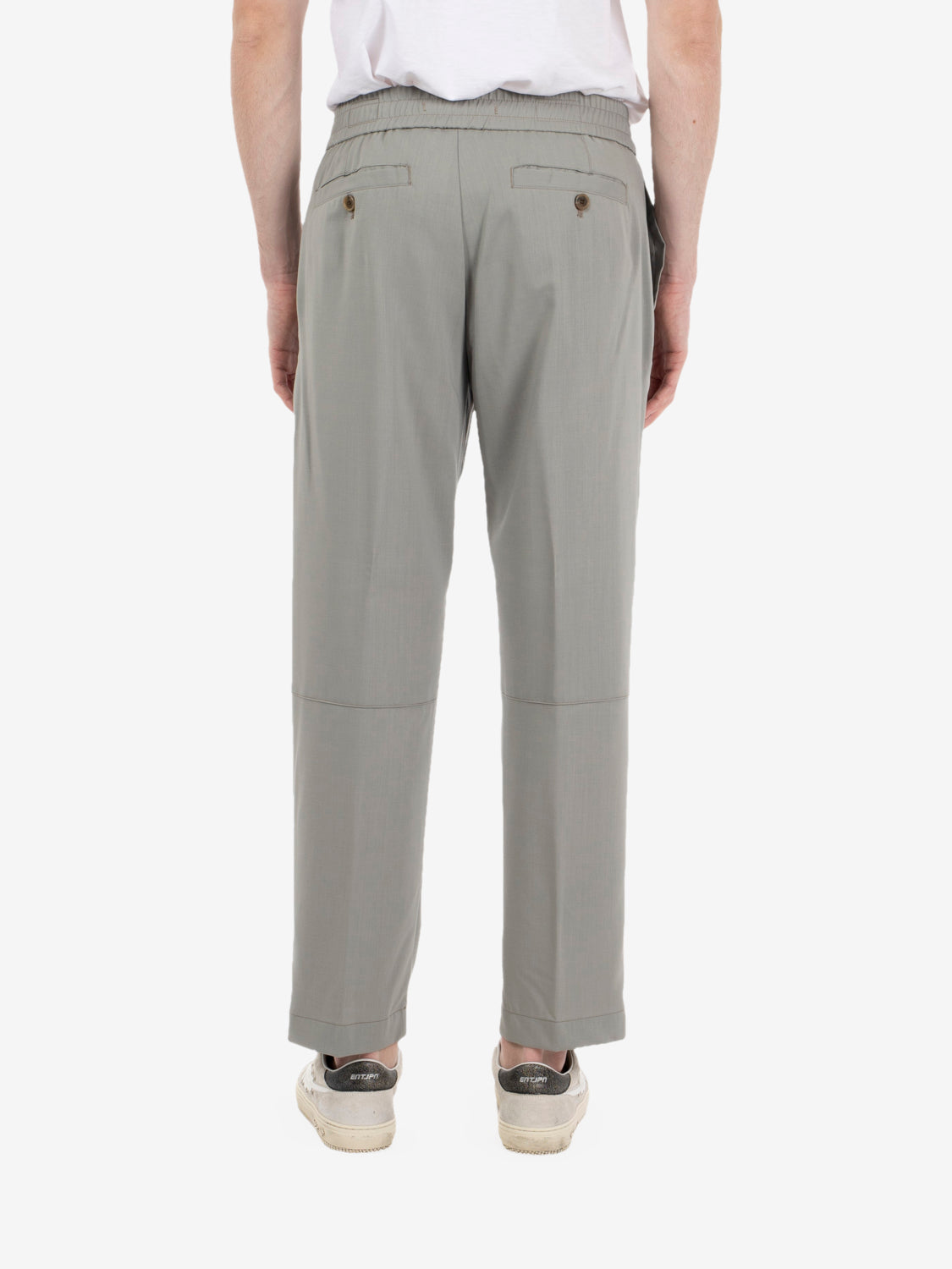 Pantaloni in fresco lana verde salvia