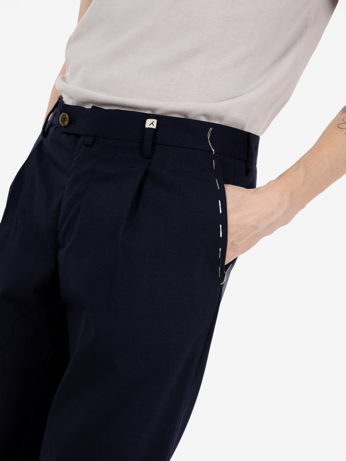 Pantaloni in lana cordura blu navy