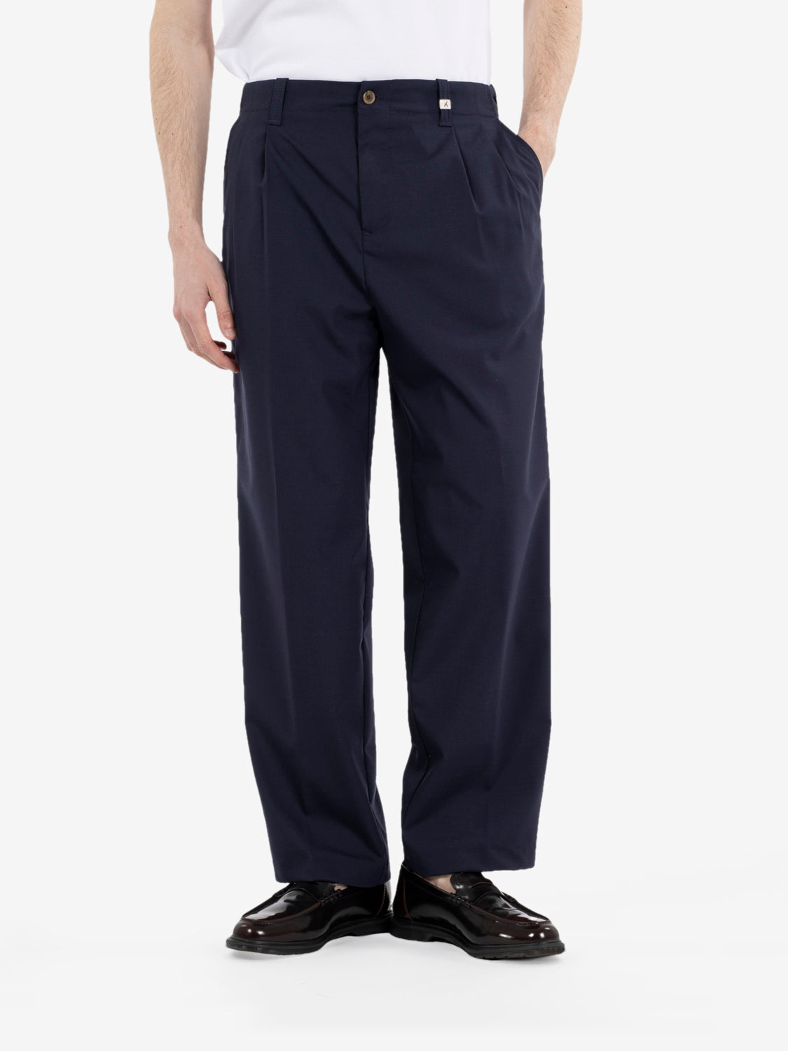 Poseidon blue Cordura wool trousers