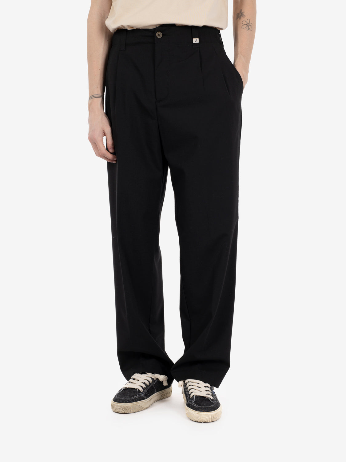 Pantaloni in lana cordura Poseidone neri