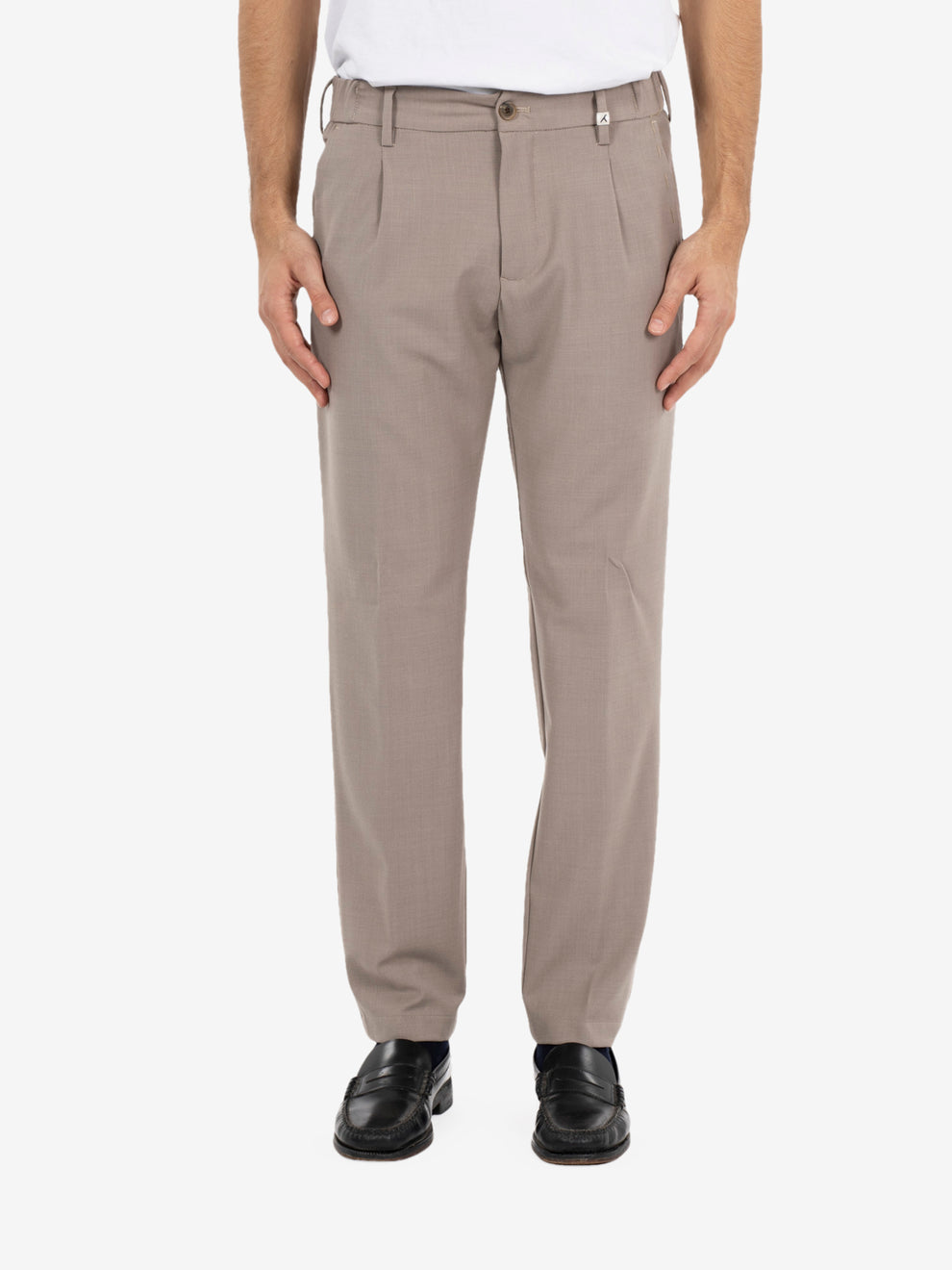 Pantaloni in lana sabbia