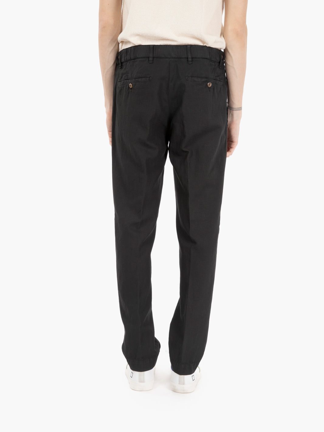 Pantaloni in lino e cotone neri