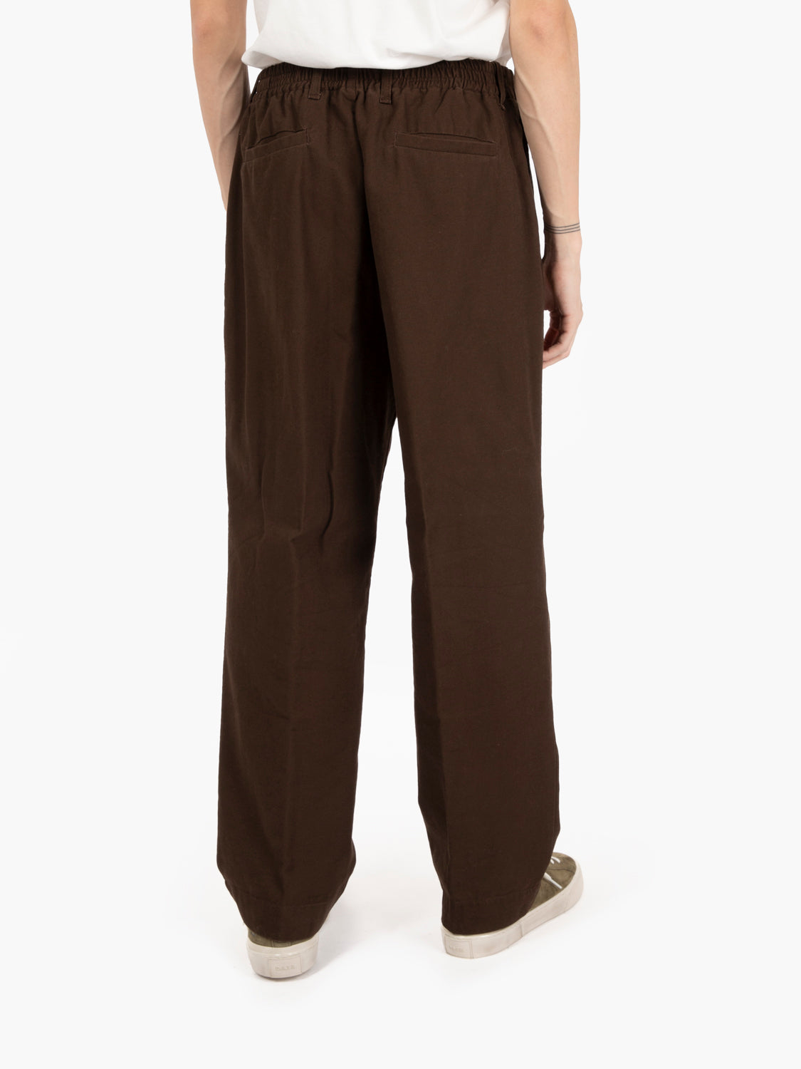 Pantaloni in tela di cotone testa di moro
