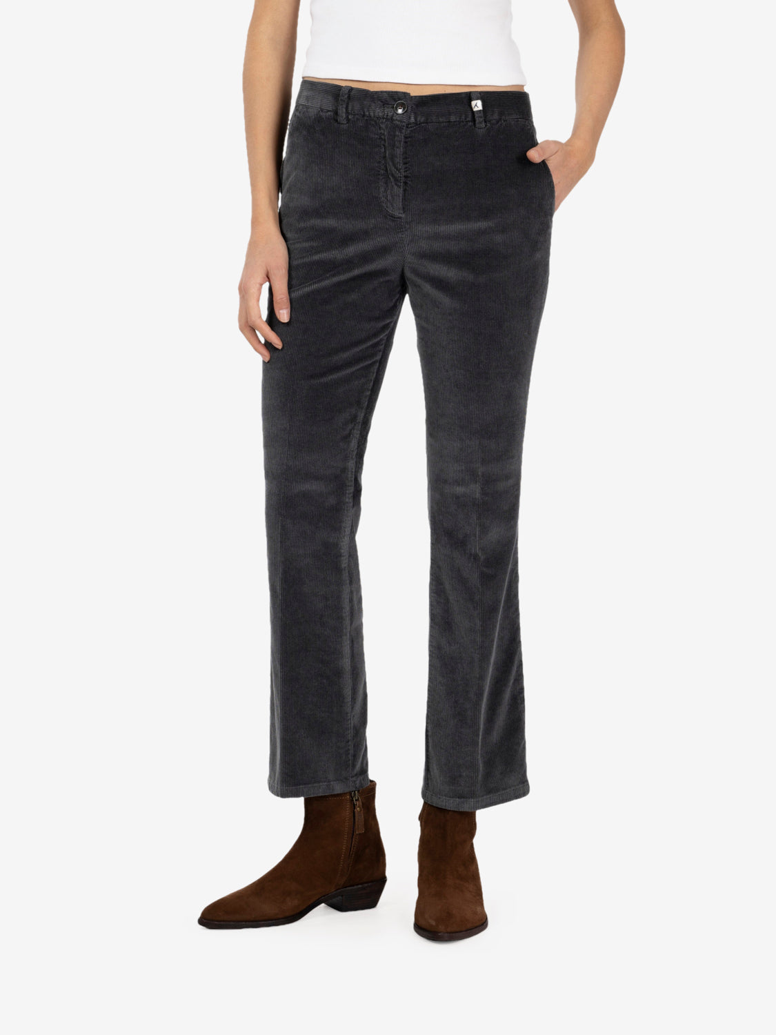 Grey corduroy trousers