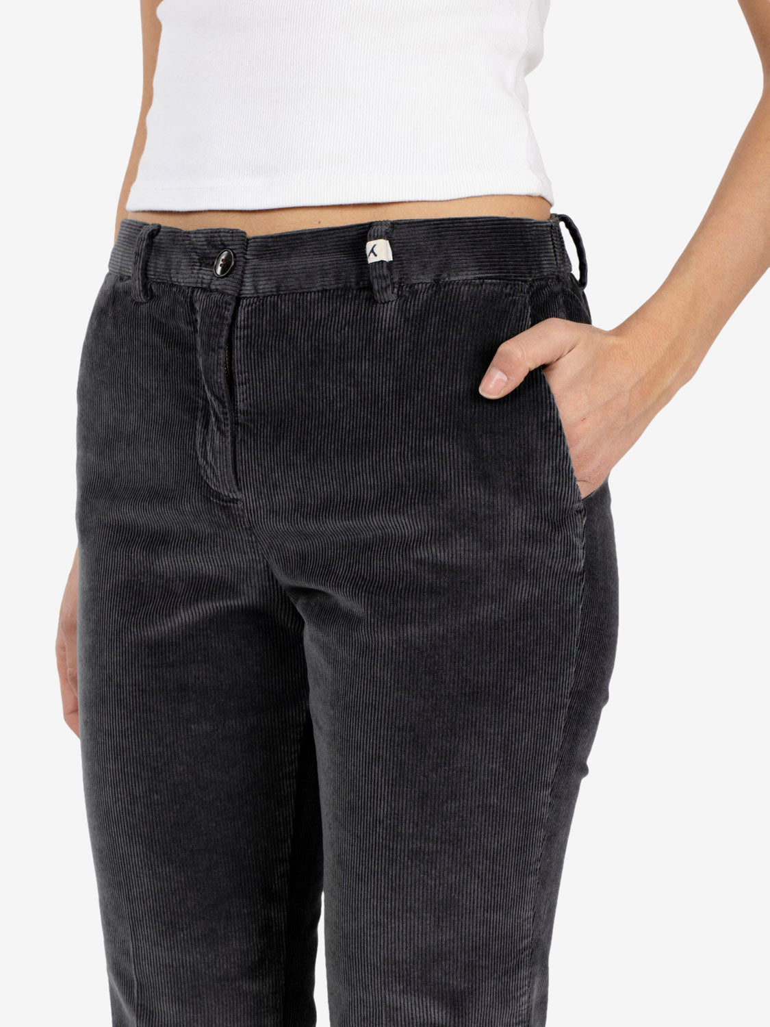 Grey corduroy trousers