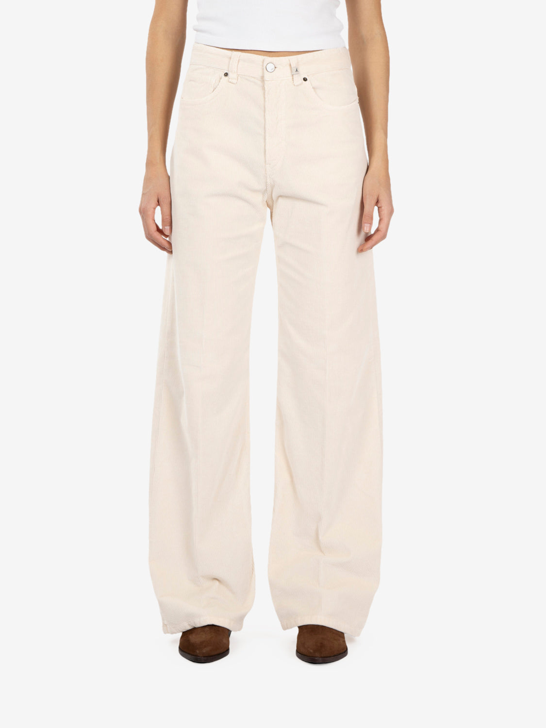 Off-white corduroy trousers