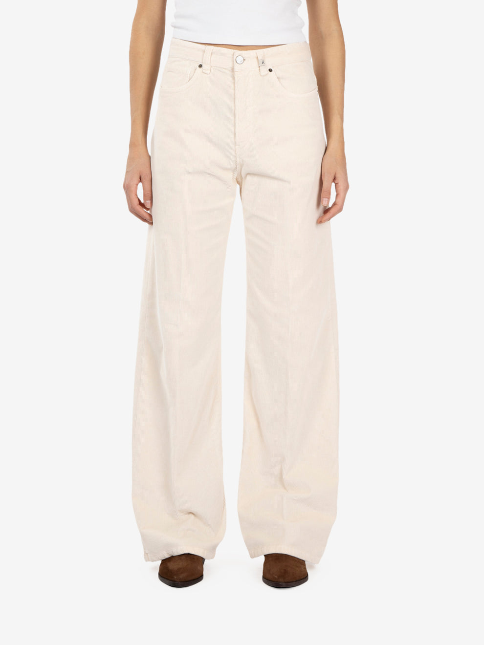 Off-white corduroy trousers