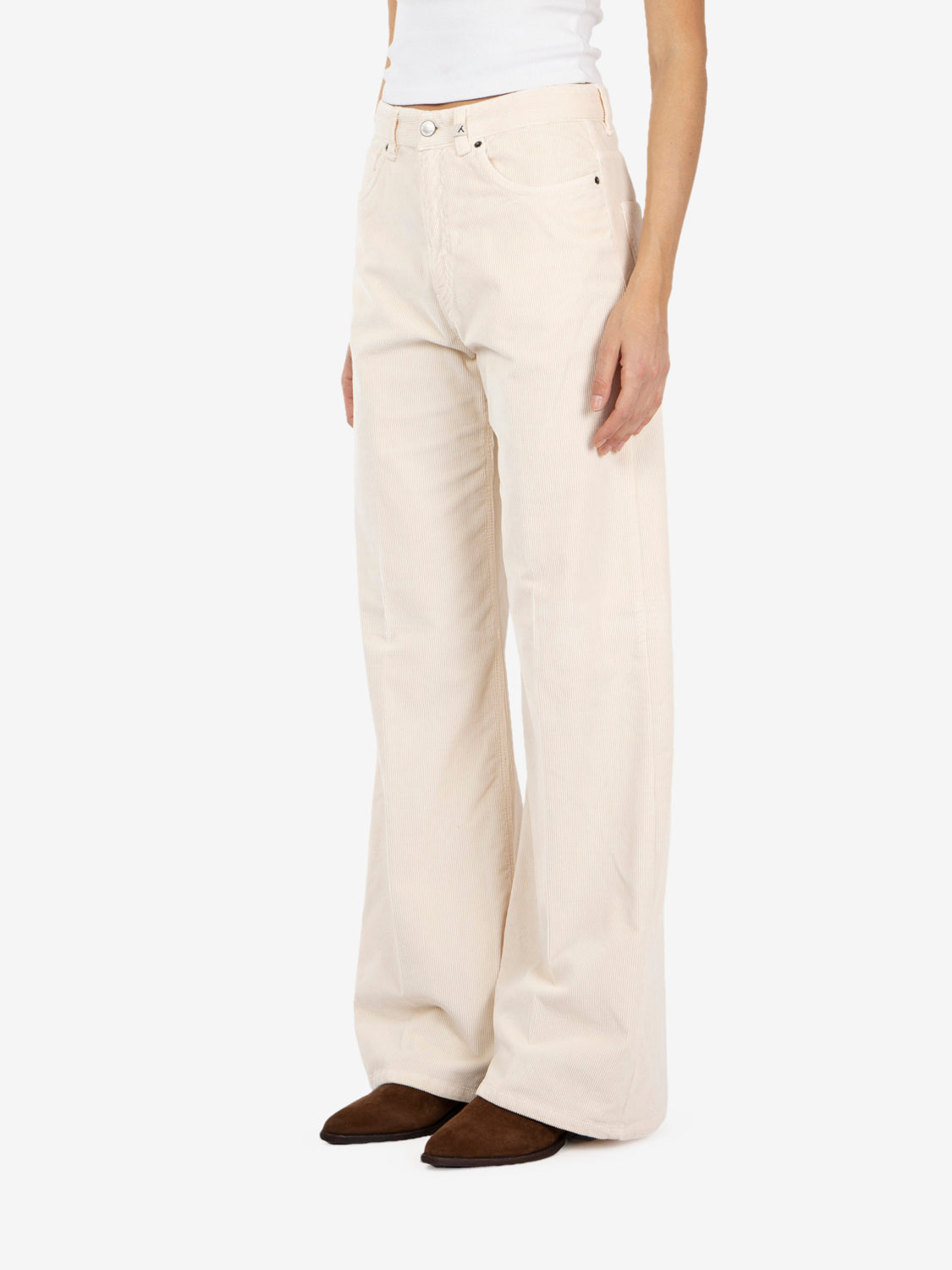 Off-white corduroy trousers