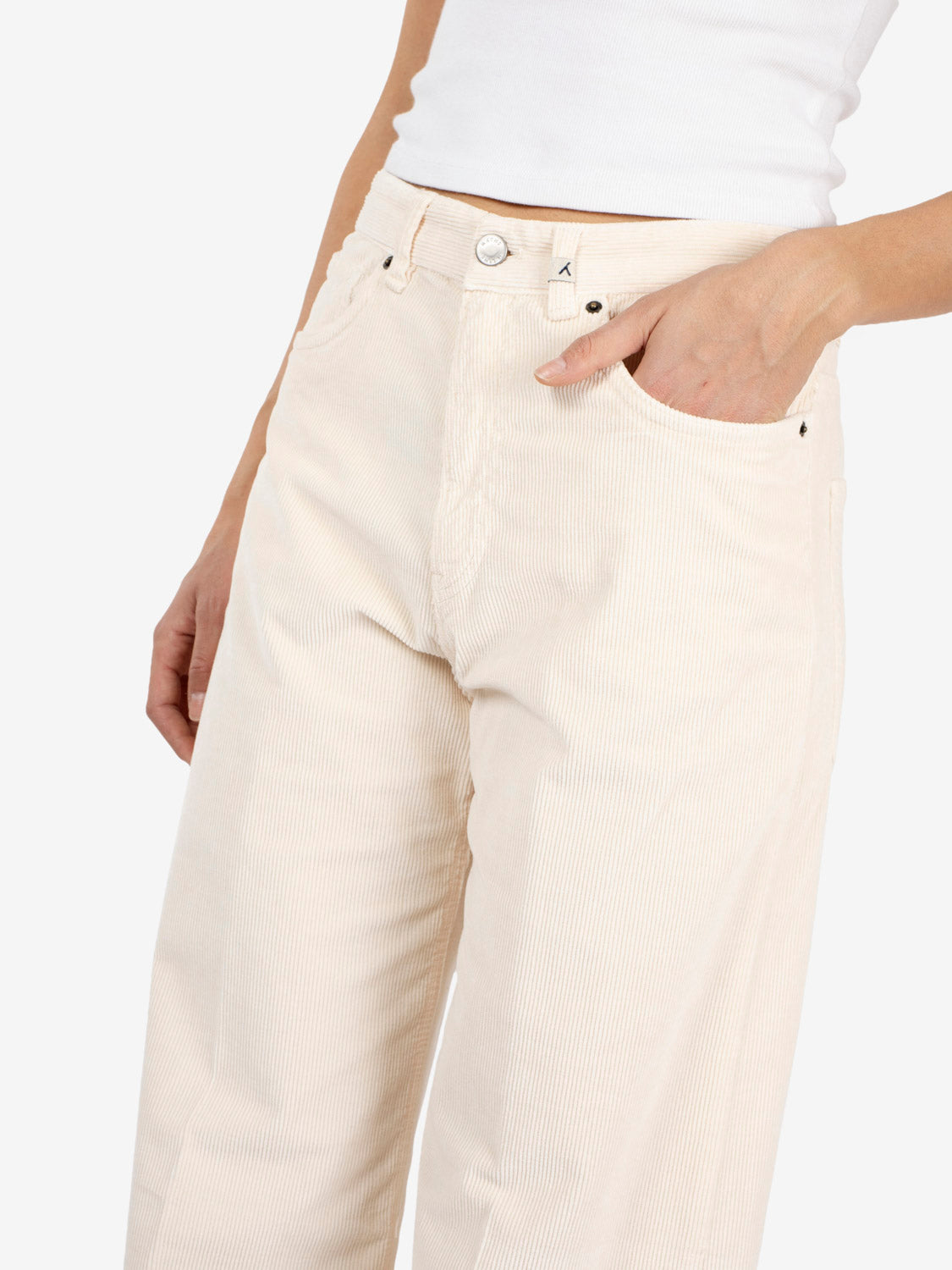 Off-white corduroy trousers