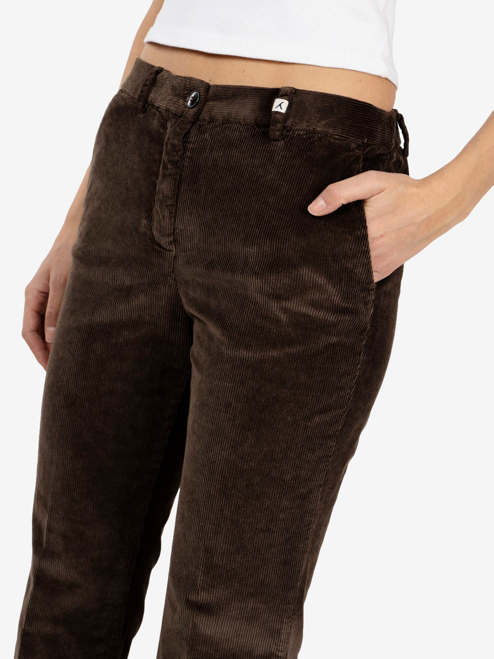 Dark brown corduroy trousers