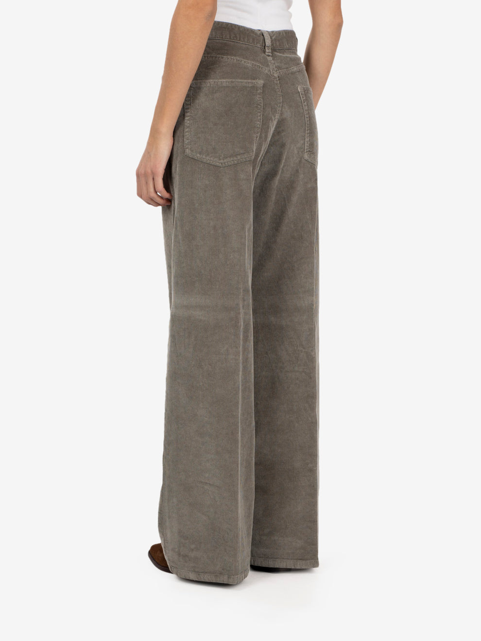 Pantaloni in velluto a coste tortora