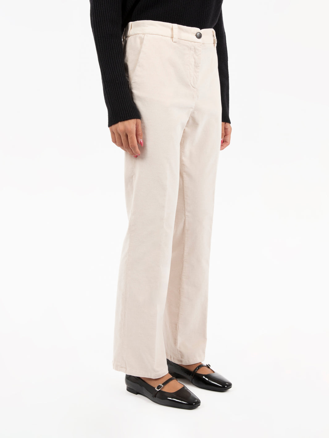 Pantaloni in velluto latte