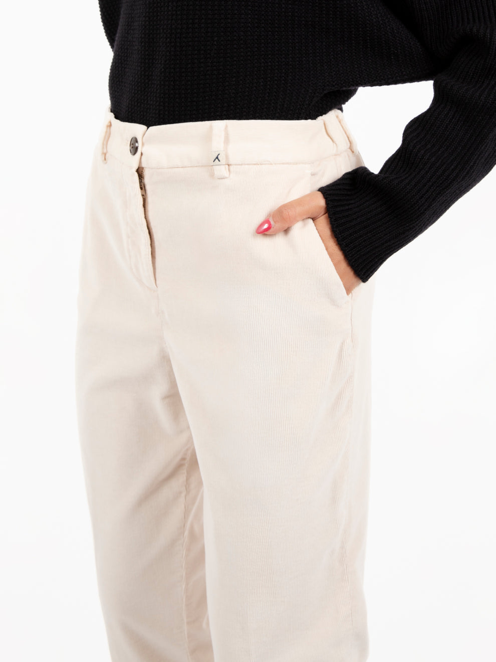 Pantaloni in velluto latte