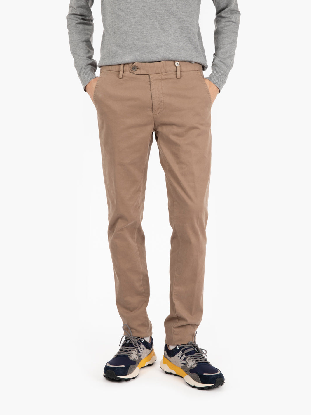 Pantaloni lunghi gabardina beige