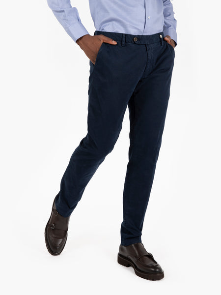 Pantaloni lunghi gabardina blu