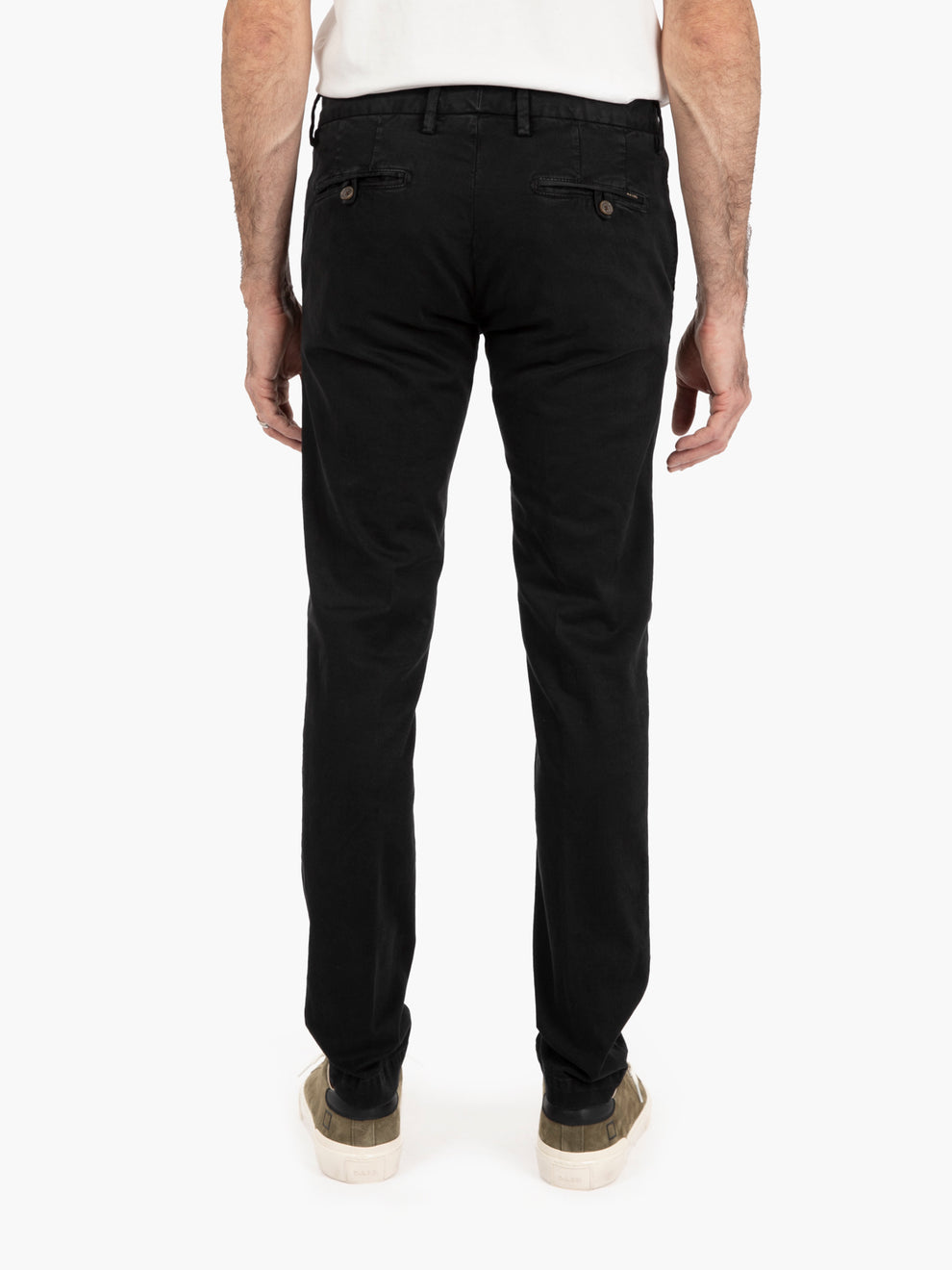 Black gabardine long trousers