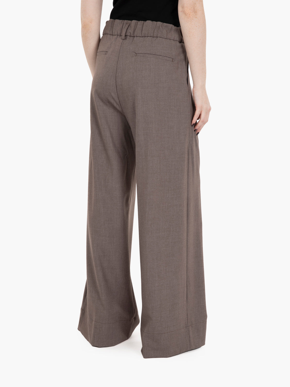Dove gray palazzo trousers with pleats