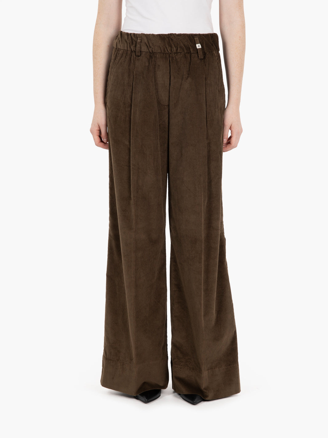 Dark brown corduroy palazzo trousers