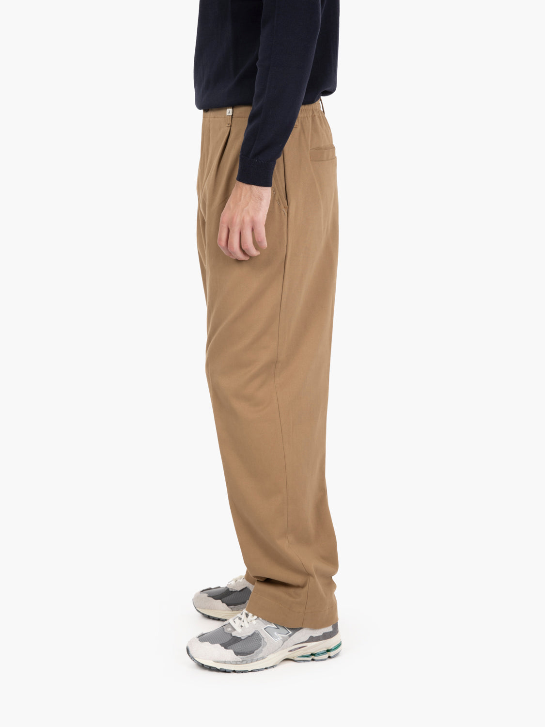 Pantaloni Poseidone larghi cognac