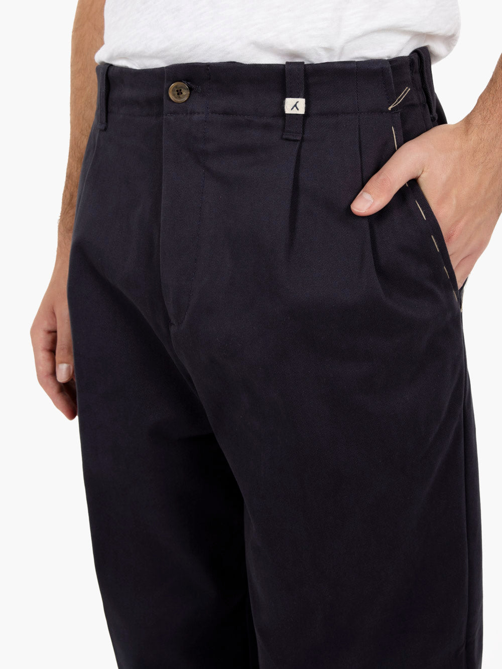Pantaloni Poseidone larghi navy